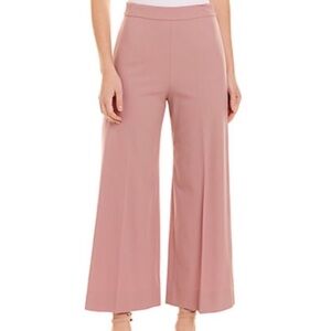 Rebecca Taylor Stretch Wool Spring Cropped Wide Leg Pant Dusty Rose size 0